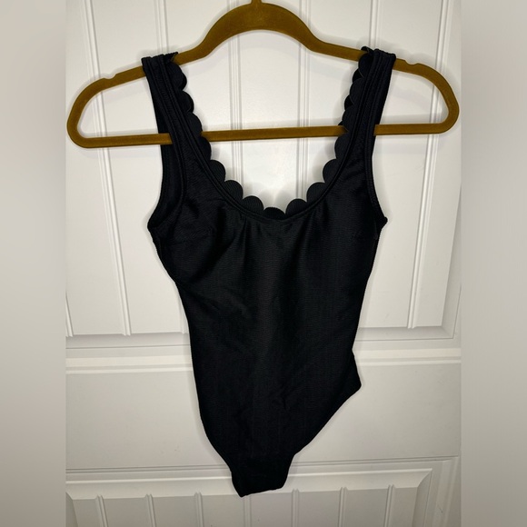 Cupshe Cheeky Gal Black Scalloped One-Piece Swimsuit - Picture 2 of 7